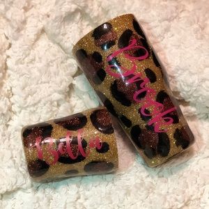 Custom made glitter tumblers